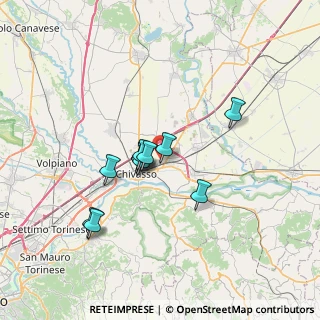 Mappa Via Maestra, 10134 Chivasso TO, Italia (5.38636)