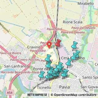Mappa Strada Privata Campeggi, 27100 Pavia PV, Italia (1.194)