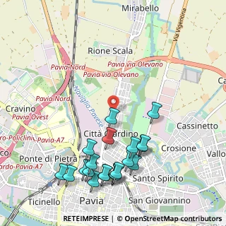 Mappa Via Umberto Olevano, 27100 Pavia PV, Italia (1.216)