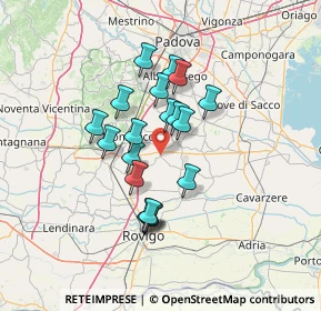 Mappa Via Aldo Moro, 35020 Tribano PD, Italia (10.73947)