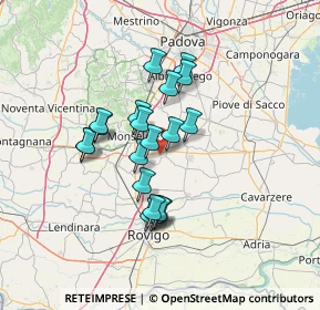 Mappa Via Stortoletta, 35020 Tribano PD, Italia (10.9565)