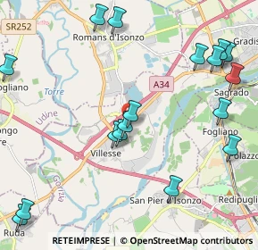 Mappa Via Giulia, 34070 Villesse GO, Italia (2.73389)