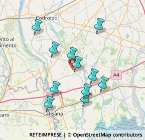 Mappa Via Strada Vecchia per Rivignano, 33050 Rivignano Teor UD, Italia (6.63091)