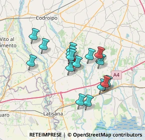 Mappa Via Strada Vecchia per Rivignano, 33050 Rivignano Teor UD, Italia (5.67875)