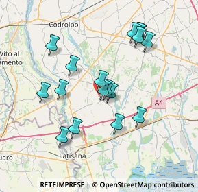 Mappa Via Strada Vecchia per Rivignano, 33050 Rivignano Teor UD, Italia (6.81235)