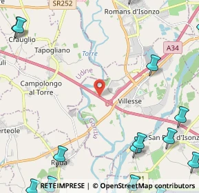 Mappa A4 Torino - Trieste, 34070 Villesse GO, Italia (3.9725)