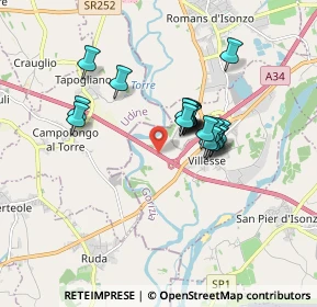 Mappa A4 Torino - Trieste, 34070 Villesse GO, Italia (1.266)