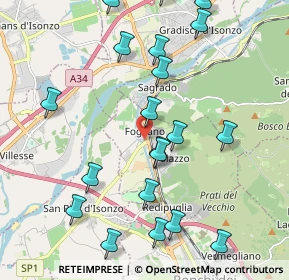 Mappa Via XXV Aprile, 34070 Fogliano Redipuglia GO, Italia (2.321)