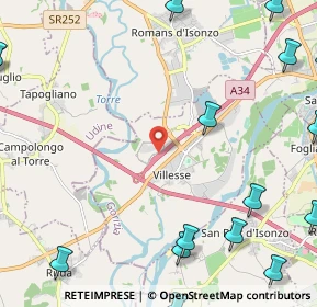 Mappa A34, 34070 Villesse GO, Italia (3.695)