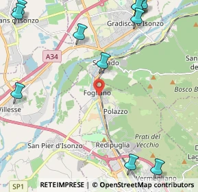 Mappa Via Redipuglia, 34070 Fogliano Redipuglia GO, Italia (3.37154)