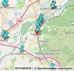 Mappa Via Redipuglia, 34070 Fogliano Redipuglia GO, Italia (2.58688)