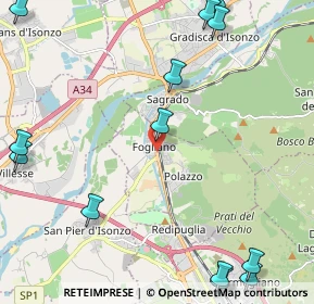 Mappa Via Redipuglia, 34070 Fogliano Redipuglia GO, Italia (3.17846)