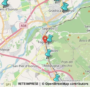 Mappa Via Redipuglia, 34070 Fogliano Redipuglia GO, Italia (3.22818)