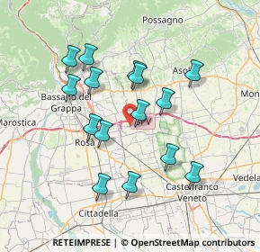 Mappa Via Pietro Farronato, 31037 Loria TV, Italia (6.62)