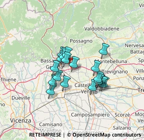 Mappa Via Pietro Farronato, 31037 Loria TV, Italia (9.74)