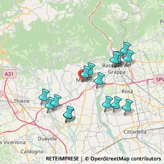 Mappa Via Monteferro, 36063 Marostica VI, Italia (7.55625)