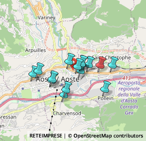 Mappa Via Mont Gelè, 11100 Aosta AO, Italia (1.23467)