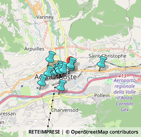 Mappa Via Mont Gelè, 11100 Aosta AO, Italia (1.07)