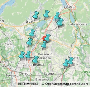 Mappa Via A. Volta, 23893 Cassago Brianza LC, Italia (7.36571)