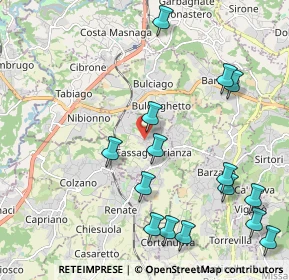 Mappa Via A. Volta, 23893 Cassago Brianza LC, Italia (2.48267)