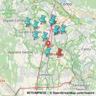 Mappa Via Donizetti, 22073 Fino Mornasco CO, Italia (3.28923)
