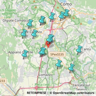 Mappa Via Donizetti, 22073 Fino Mornasco CO, Italia (3.93063)