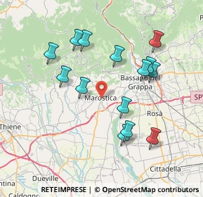 Mappa Via 4 Martiri, 36063 Marostica VI, Italia (7.33643)