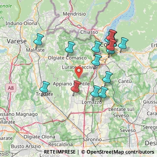 Mappa Via per Appiano, 22070 Bulgarograsso CO, Italia (7.562)