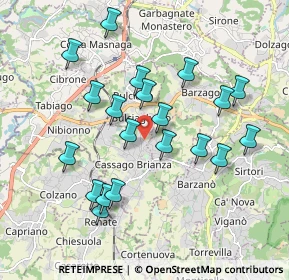 Mappa Via Maria Montessori, 23893 Cassago Brianza LC, Italia (1.812)