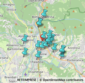 Mappa Largo Risorgimento, 24018 Villa d'Almè BG, Italia (1.29444)