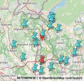 Mappa Via Dante A., 22073 Fino Mornasco CO, Italia (8.785)