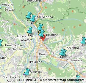 Mappa Via Borghetto, 24018 Villa d'Almè BG, Italia (2.98429)