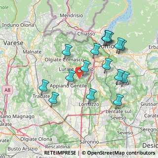 Mappa Via Giuseppe Garibaldi, 22070 Bulgarograsso CO, Italia (7.37688)