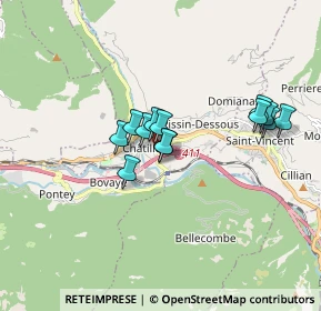 Mappa Strada Chemin de Barat, 11024 Châtillon AO, Italia (1.31846)