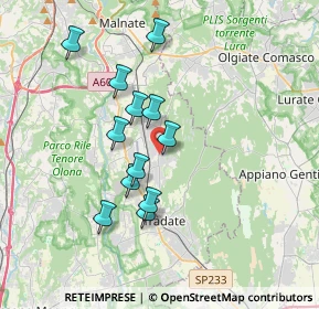 Mappa Via Camillo Benso Conte di Cavour, 21040 Venegono Inferiore VA, Italia (3.10833)