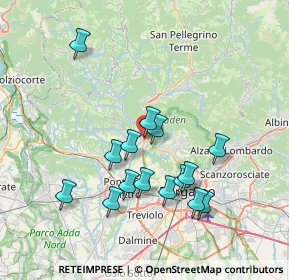 Mappa Via Fornaci, 24018 Villa d'Almè BG, Italia (6.964)