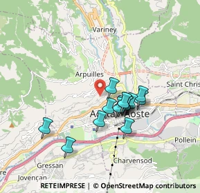 Mappa Via delle Betulle, 11100 Aosta AO, Italia (1.394)