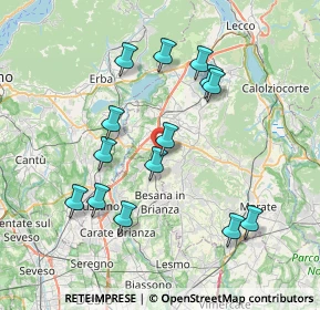 Mappa Via Cascina Nuova, 23893 Cassago Brianza LC, Italia (7.38786)