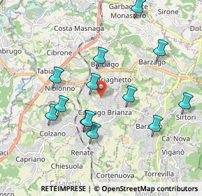 Mappa Via Cascina Nuova, 23893 Cassago Brianza LC, Italia (1.89615)