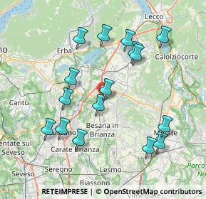 Mappa Via Don Lorenzo Milani, 23893 Cassago Brianza LC, Italia (7.84688)