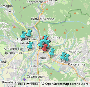 Mappa Via Polveriera, 24018 Villa d'Almè BG, Italia (1.21667)