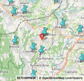 Mappa Via Dante Alighieri, 22044 Inverigo CO, Italia (2.60769)