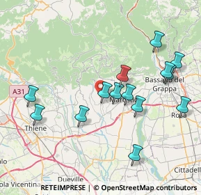 Mappa Via Costabernardo, 36060 Molvena VI, Italia (7.94643)