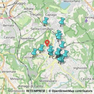 Mappa Via Danubio, 22063 Cantù CO, Italia (1.43333)