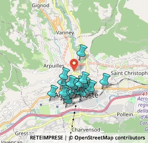 Mappa Regione Saraillon, 11100 Aosta AO, Italia (1.374)