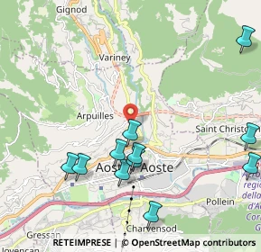 Mappa Regione Saraillon, 11100 Aosta AO, Italia (2.34091)