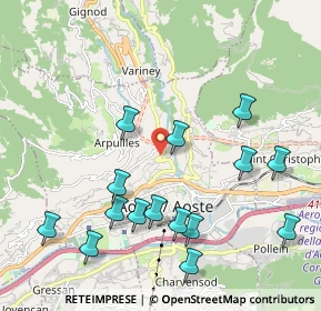 Mappa Regione Saraillon, 11100 Aosta AO, Italia (2.24333)