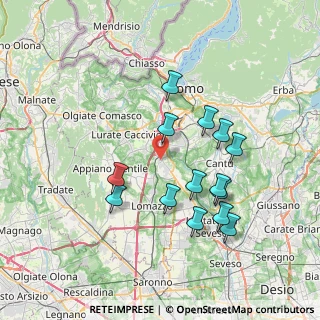 Mappa Via Giuseppe Verdi, 22073 Fino Mornasco CO, Italia (7.00286)