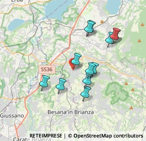 Mappa Via G. Parini, 23893 Cassago Brianza LC, Italia (3.23333)