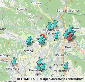Mappa Strada della Regina, 24030 Almenno San Bartolomeo BG, Italia (2.03333)